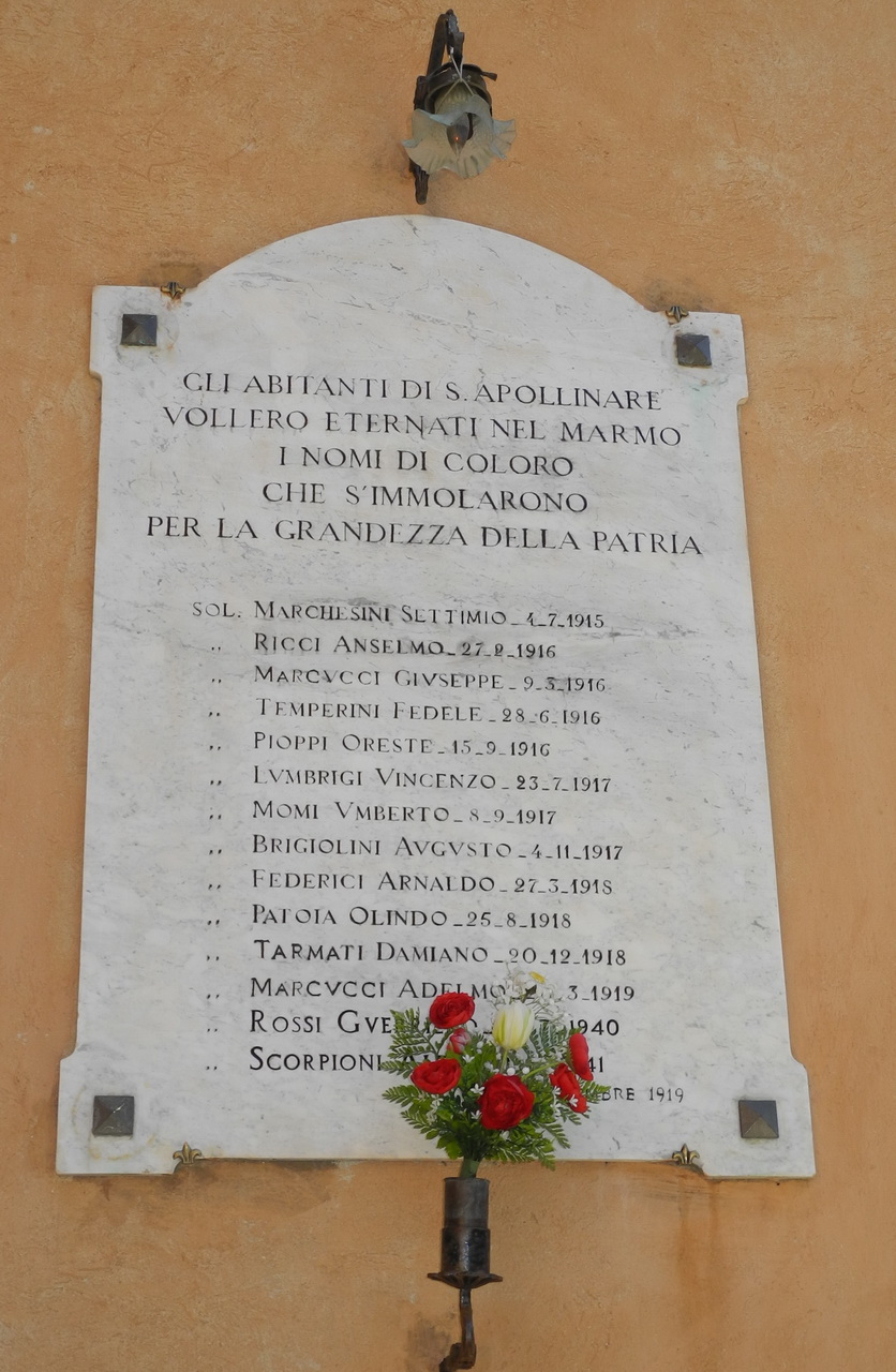 lapide commemorativa ai caduti, opera isolata - ambito Italia centrale (sec. XX)