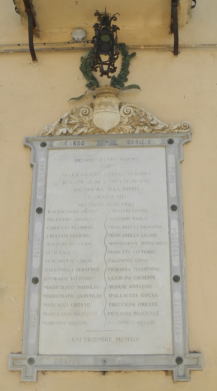 lapide commemorativa ai caduti, opera isolata di Zannini Giuseppe (sec. XX)