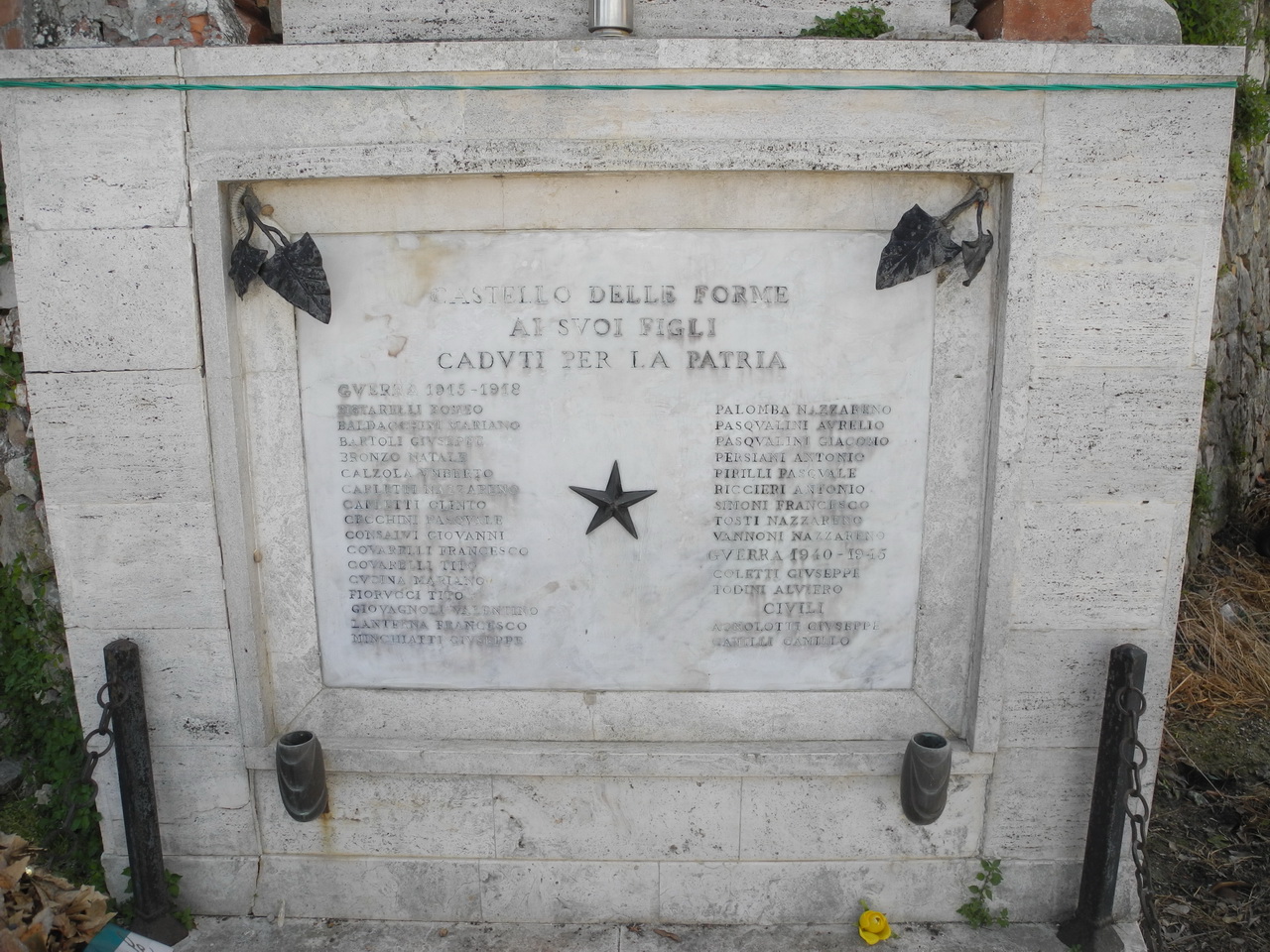 lapide commemorativa ai caduti - ambito Italia centrale (sec. XX)