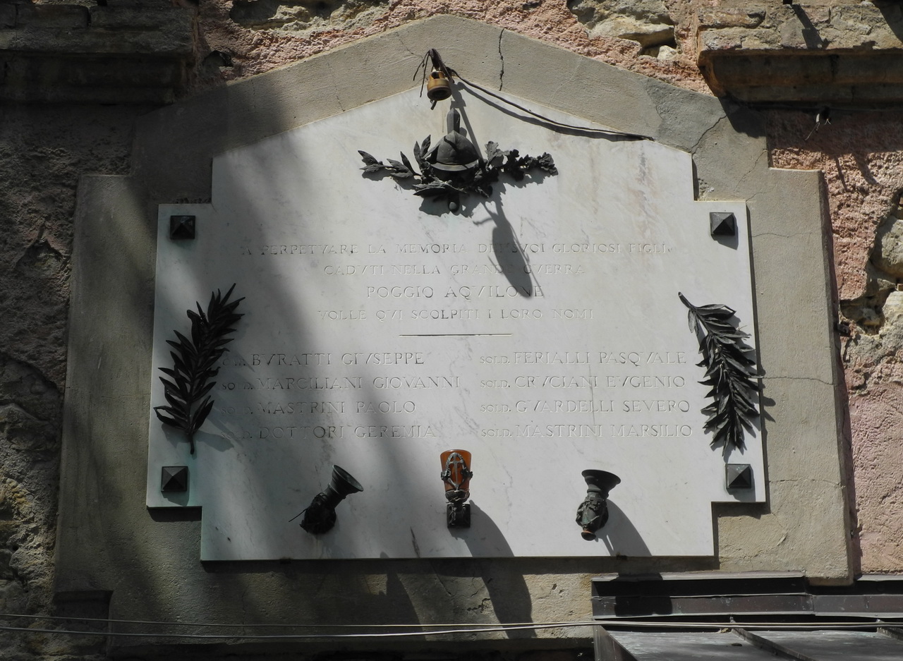 lapide commemorativa ai caduti, opera isolata - ambito Italia centrale (sec. XX)