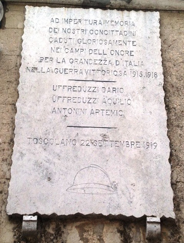 lapide commemorativa ai caduti - ambito italiano (sec. XX)