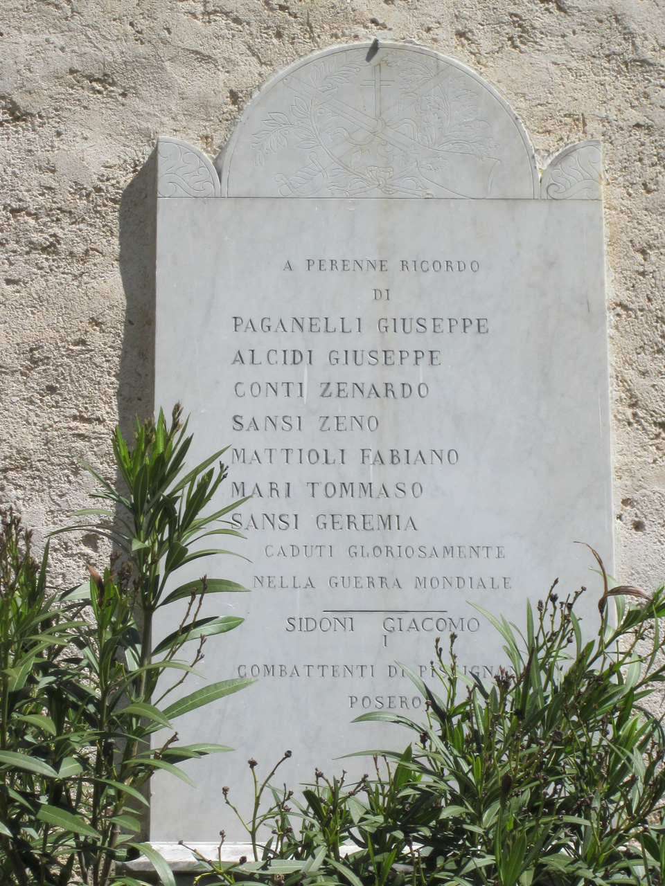 lapide commemorativa ai caduti - ambito italiano (sec. XX)