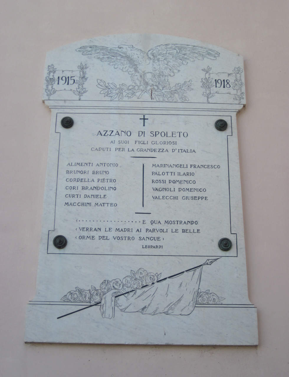allegoria della Vittoria come aquila (lapide commemorativa ai caduti) - ambito italiano (sec. XX)