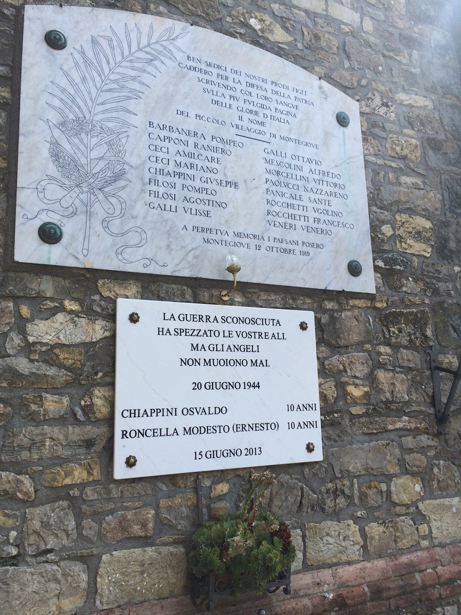 lapide commemorativa ai caduti - ambito Italia centrale (sec. XX)