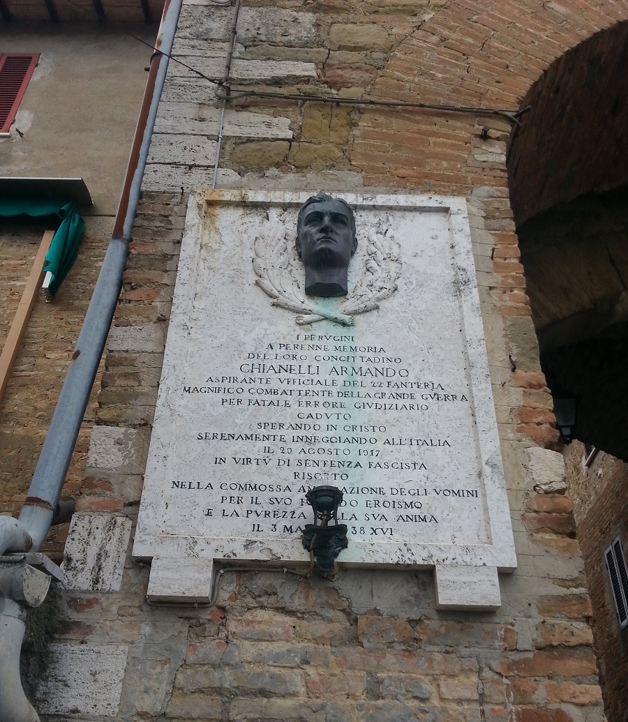 Monumento a Chianelli Armando, Chianelli Armando (monumento ai caduti - a lapide) - ambito Italia centrale (sec. XX)
