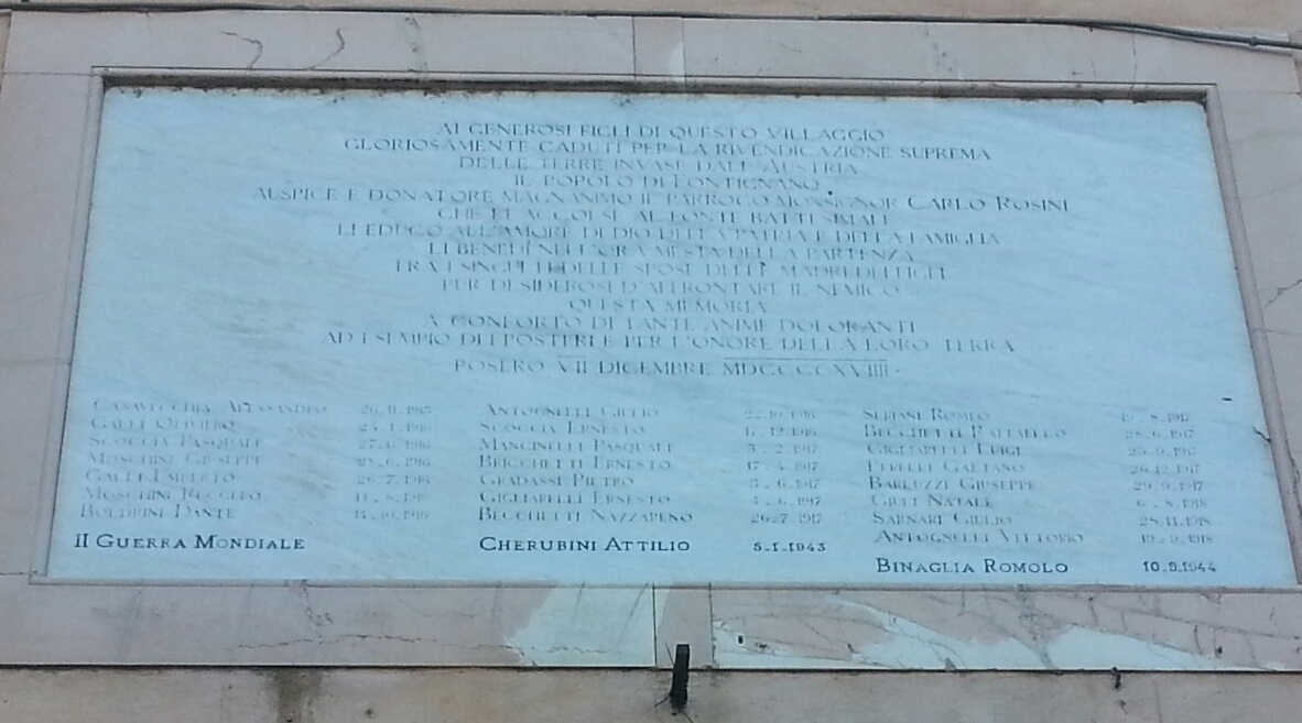 lapide commemorativa ai caduti - ambito Italia centrale (XX)