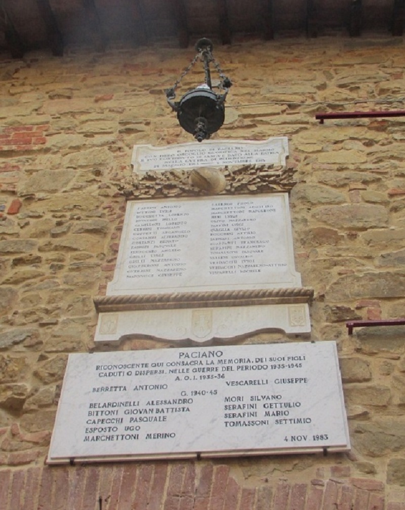 lapide commemorativa ai caduti - ambito Italia centrale (SEC. XX)