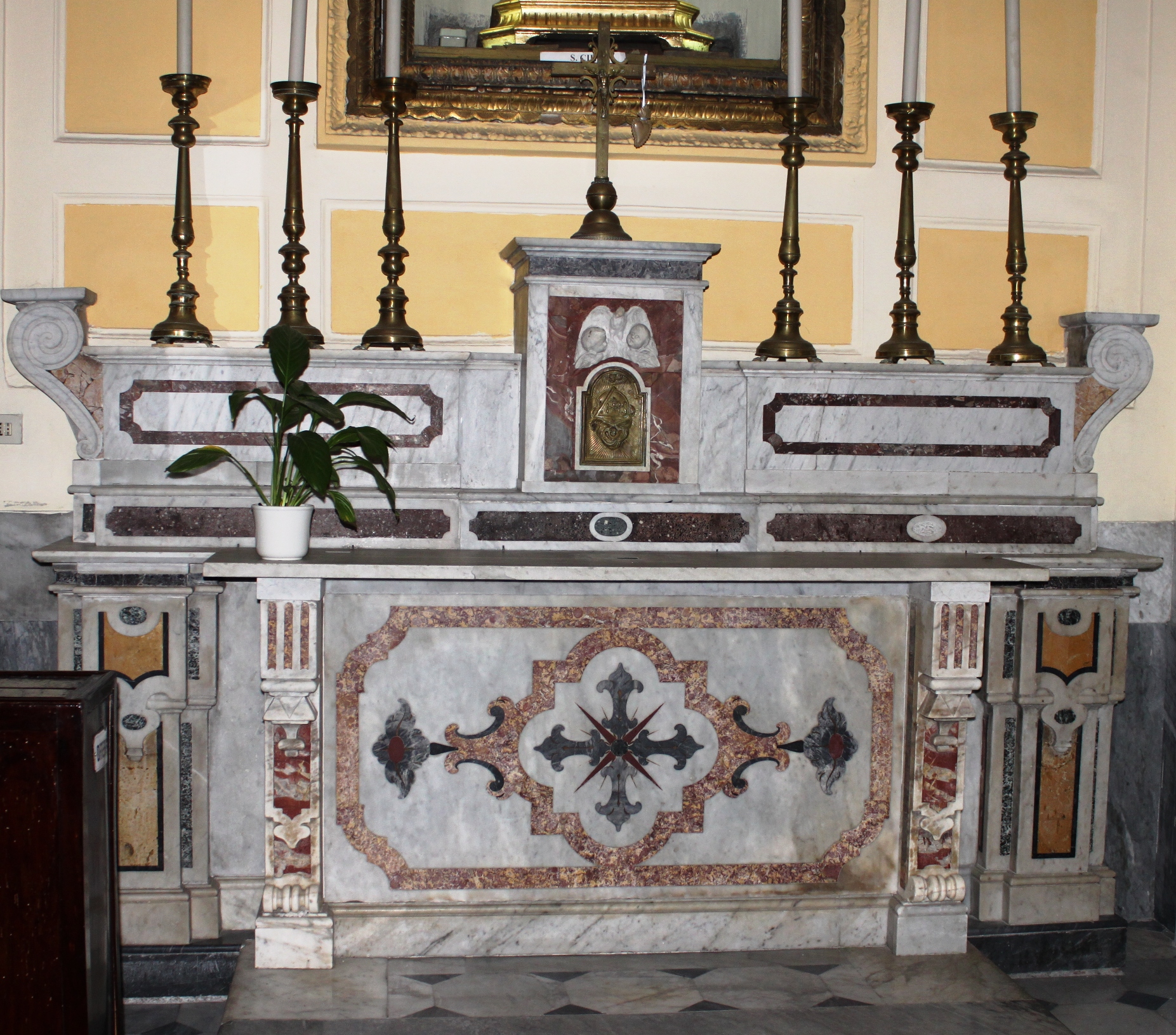 altare (altare, elemento d'insieme) - ambito campano (meta' sec. XIX)