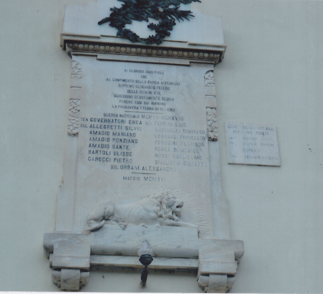 monumento ai caduti - a lapide - ambito Italia centrale (XX)