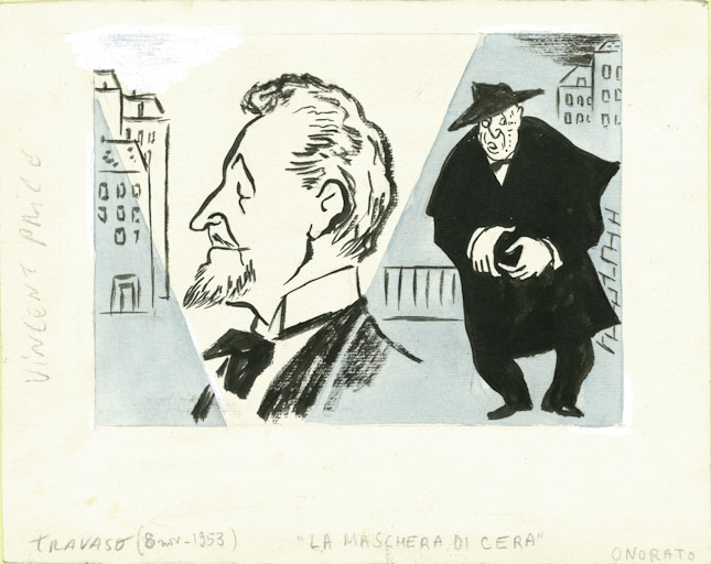 Vincent Price (disegno, opera isolata) di Onorato Umberto (attribuito) - ambito italiano (sec. XX)