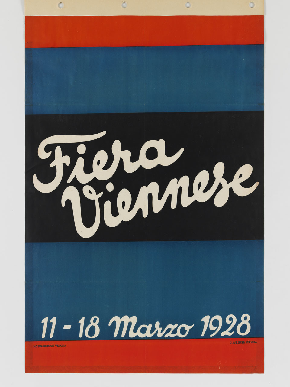 fasce parallele colorate rosse blu e nera (manifesto) di Atelier Kosel-Gibson (sec. XX)