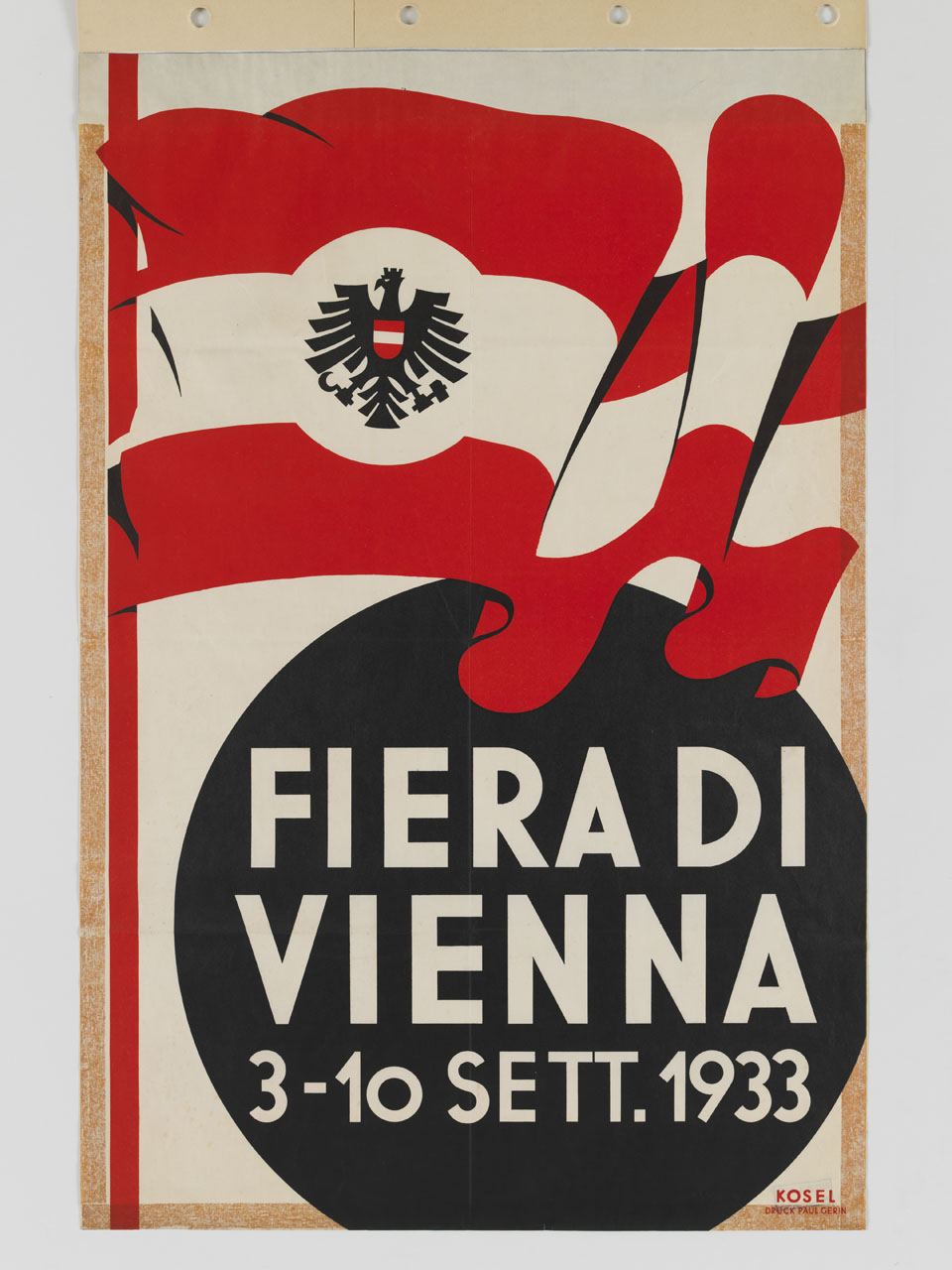 bandiera di Stato austriaca con stemma nazionale (manifesto) di Kosel Hermann (sec. XX)