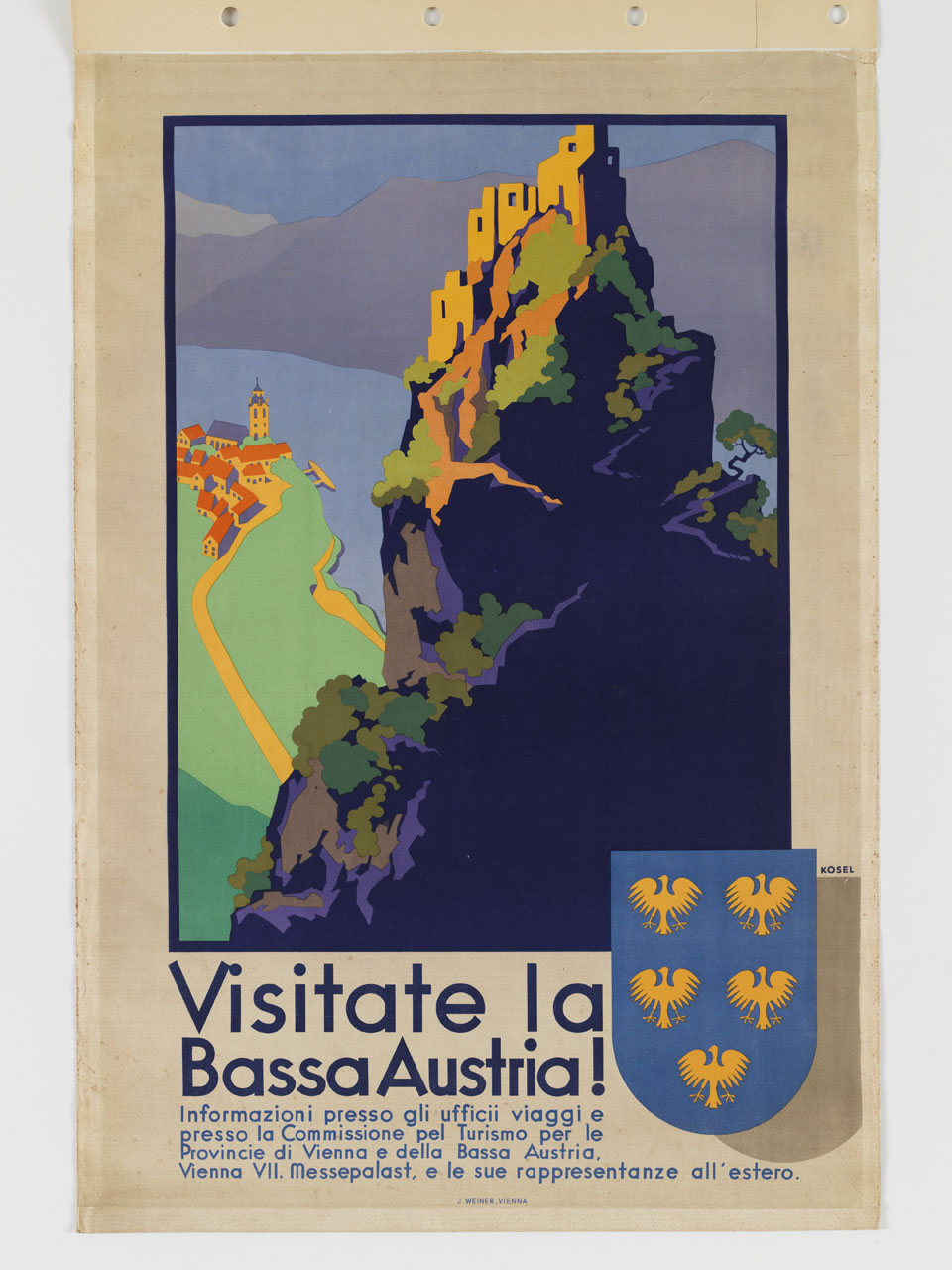 veduta di Dürnstein in Austria (manifesto) di Kosel Hermann (sec. XX)