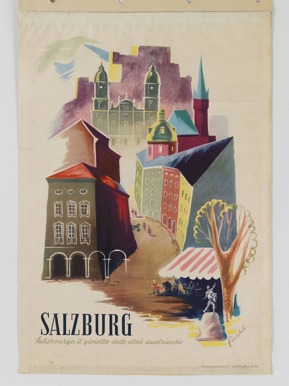 veduta di fantasia di Salisburgo (manifesto) di Fischl Gottfried (sec. XX)