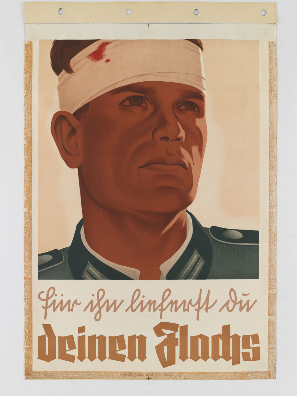 soldato a mezzo busto con la testa ferita fasciata (manifesto) di Wagula Hans (sec. XX)