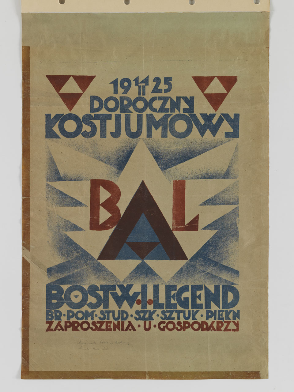 maschera stilizzata in forme geometriche (manifesto) - ambito polacco (sec. XX)