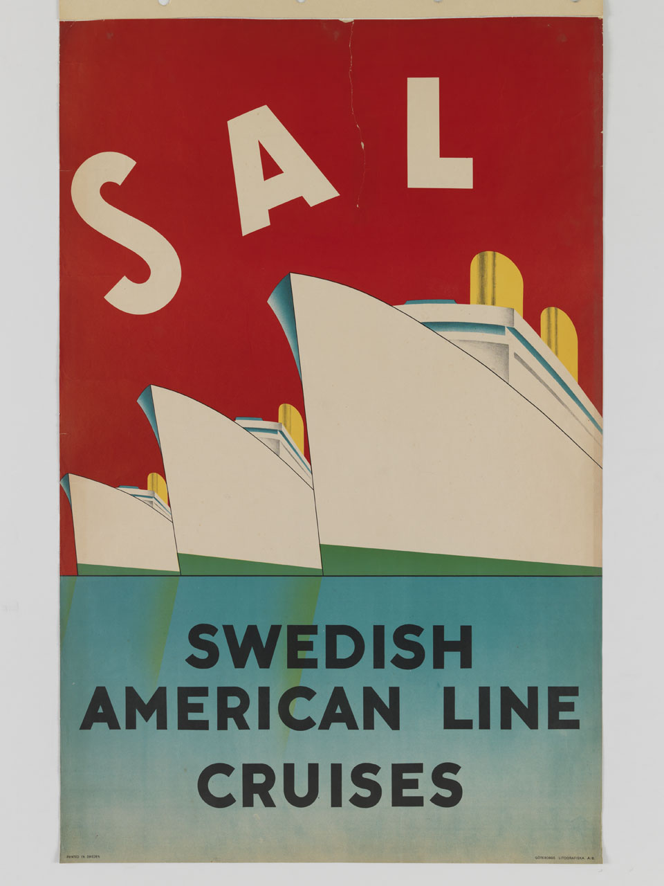 tre navi da crociera di prua (manifesto) - ambito svedese (metà sec. XX)