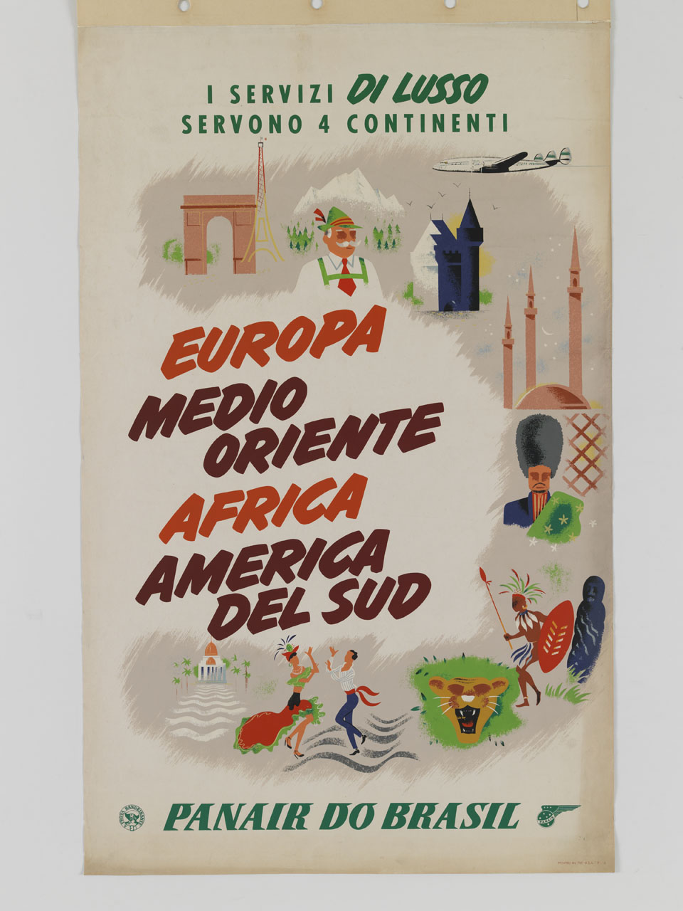 rassegna di immagini rappresentative dei quattro continenti (manifesto) - ambito statunitense (seconda metà sec. XX)