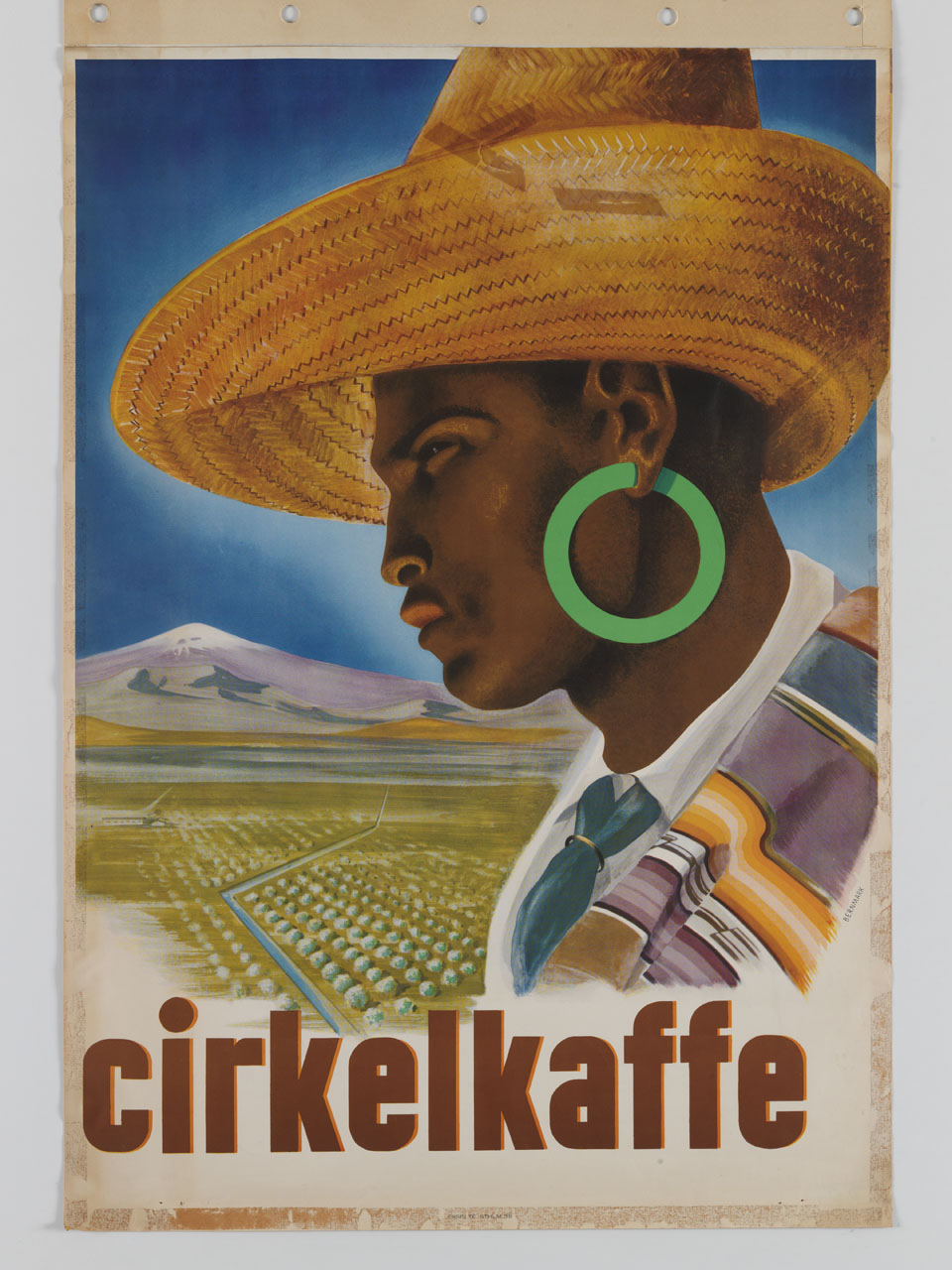 uomo di colore osserva una piantagione di caffè (manifesto) di Beckman Anders (sec. XX)