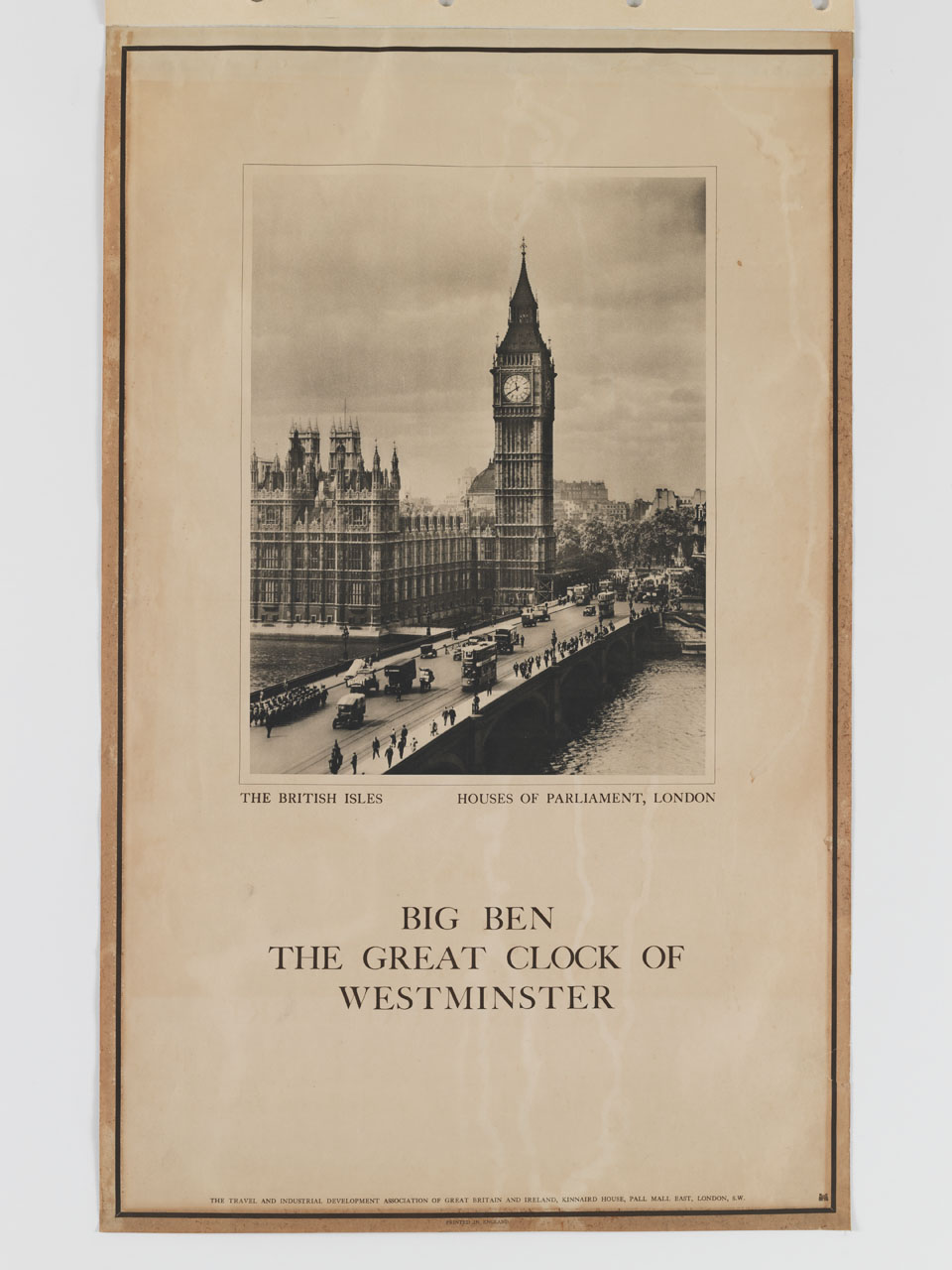 veduta del Parlamento e del Big Ben (manifesto) - ambito inglese (secondo quarto sec. XX)