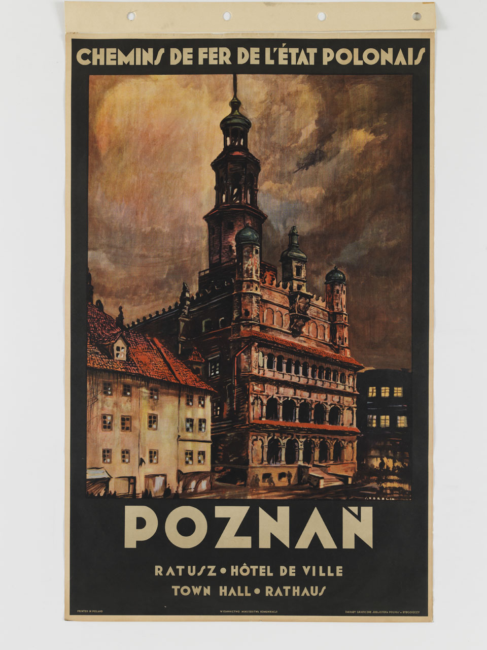 Il Municipio di Poznan (manifesto) di Norblin Stefan (sec. XX)