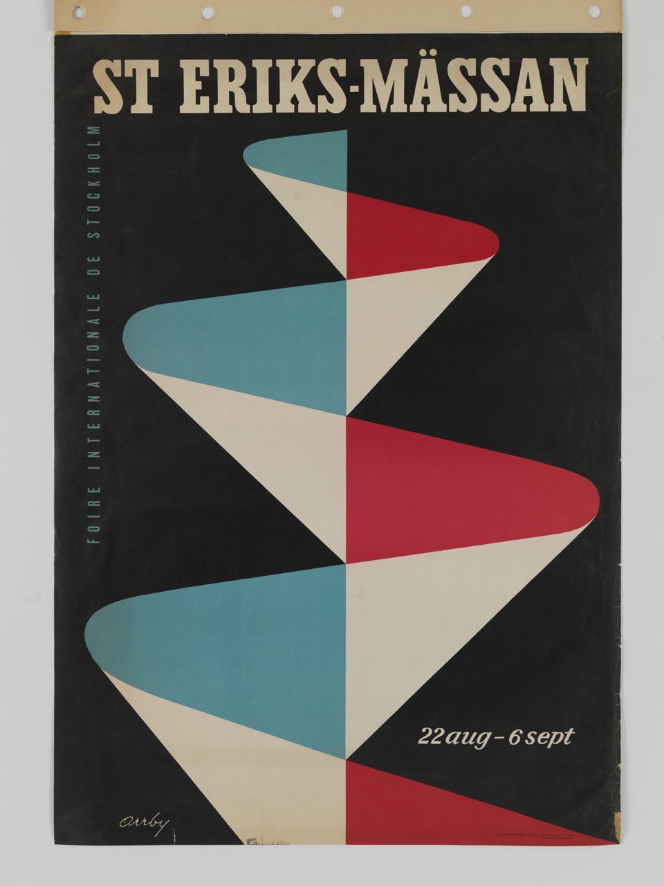 composizione astratta dinamica e spiraliforme (manifesto) di Orrby Gunnar (sec. XX)