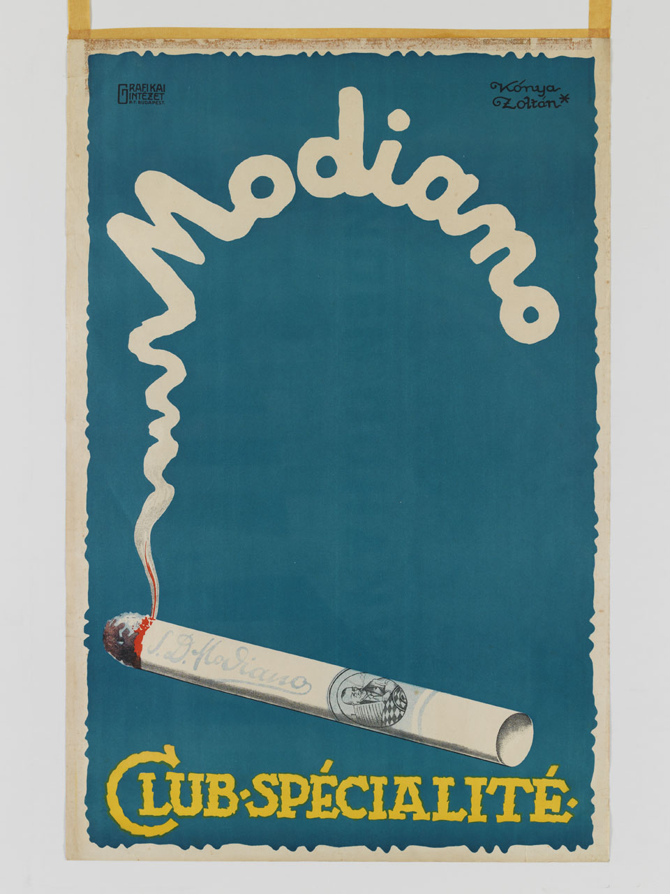 il fumo di una sigaretta disegna il nome Modiano (manifesto) di Konya Zoltan (sec. XX)