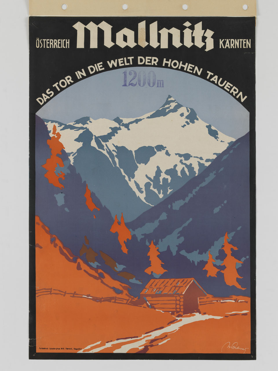 valle alpina con gli Alti Tauri sullo sfondo (manifesto) - ambito austriaco (sec. XX)