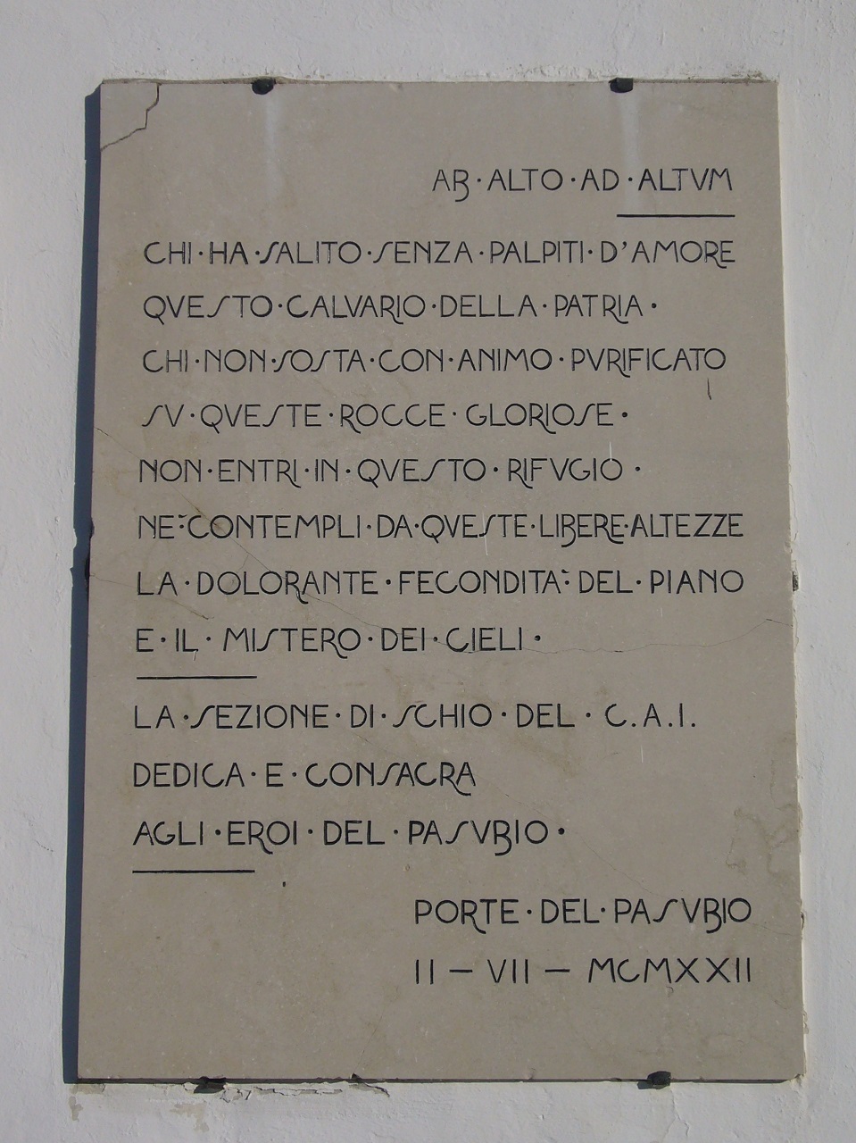 lapide commemorativa ai caduti - ambito italiano (sec. XX)