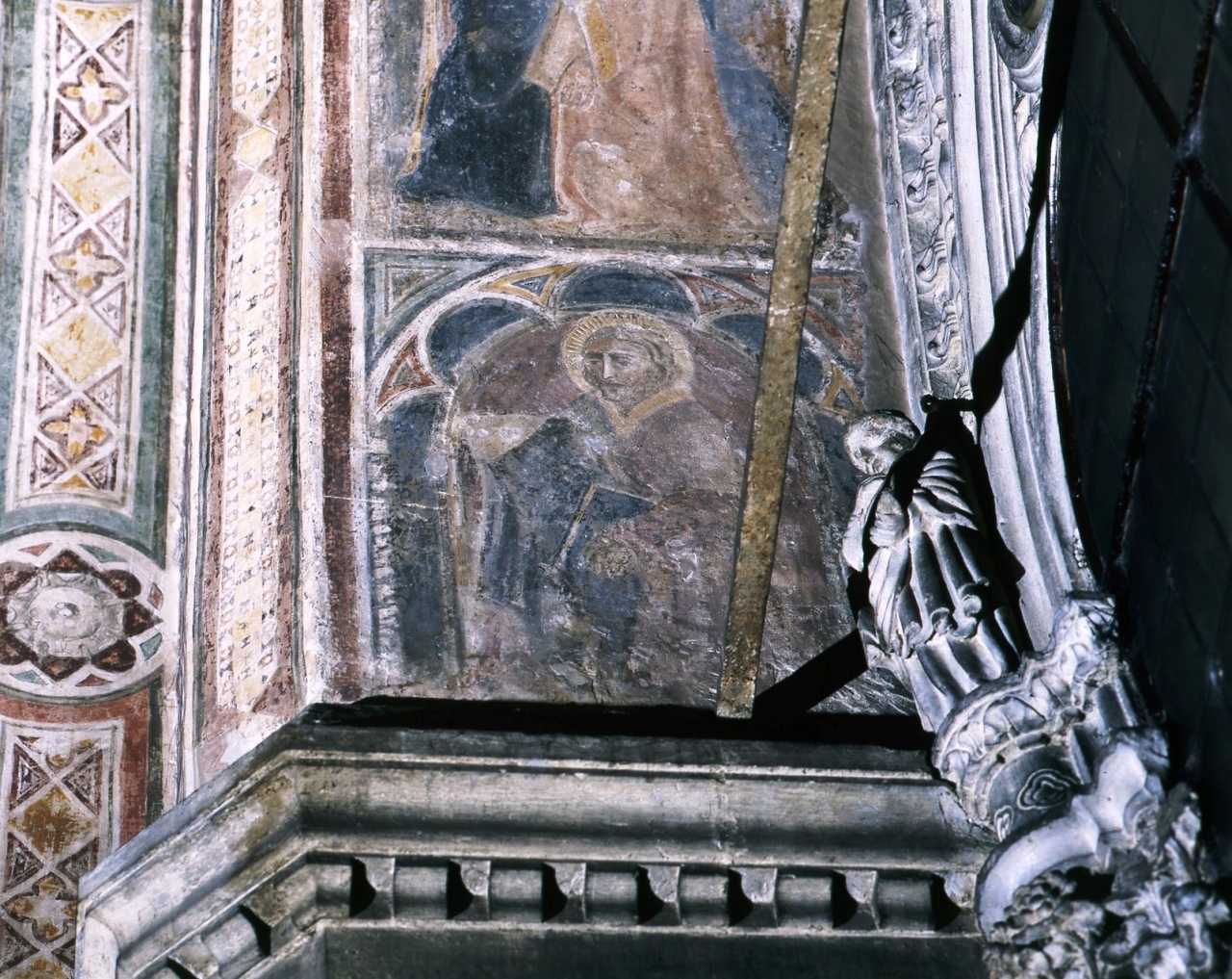 santo (dipinto murale) - scuola fiorentina (fine/ inizio secc. XIV/ XV)