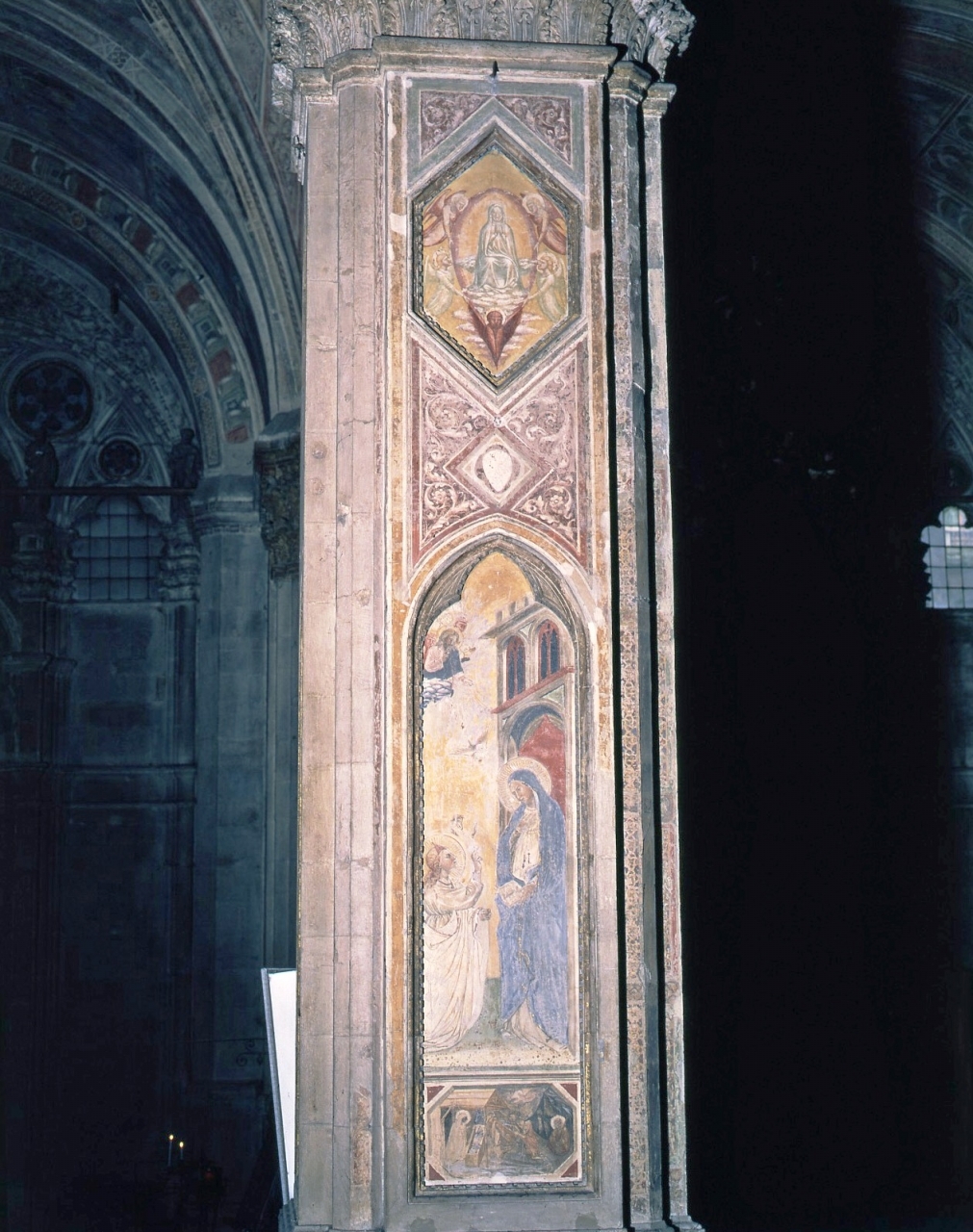 natività di Gesù/ Annunciazione/ assunzione della Madonna (dipinto murale) di Gerini Niccolò di Pietro (inizio sec. XV)