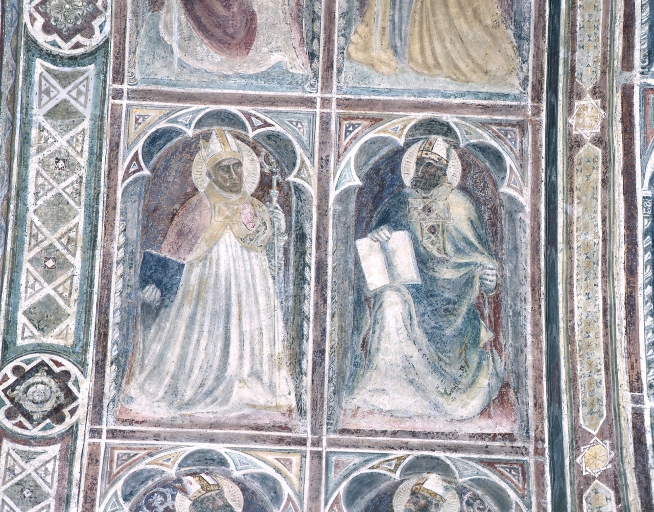 Sant'Ignazio d'Antiochia/ santo vescovo (dipinto murale) - scuola fiorentina (fine/ inizio secc. XIV/ XV)