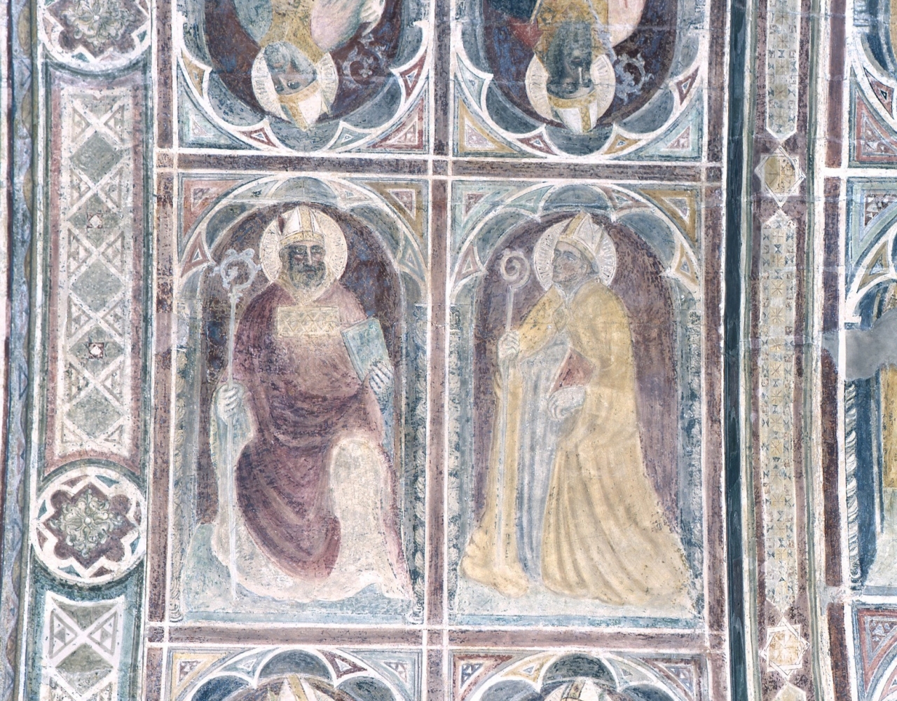 Santi vescovi (dipinto murale) - scuola fiorentina (fine/ inizio secc. XIV/ XV)