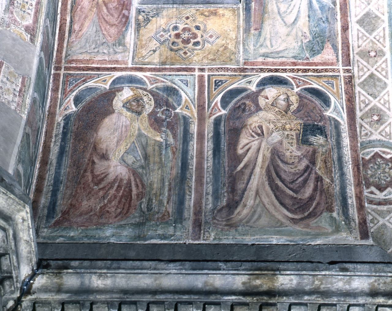 Santi vescovi (dipinto murale) - scuola fiorentina (fine/ inizio secc. XIV/ XV)