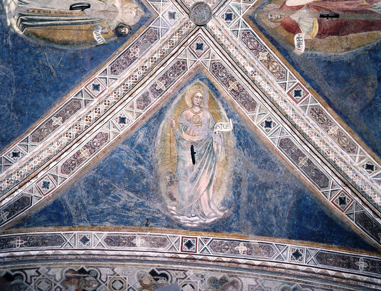Ester (dipinto murale) di Lorenzo di Bicci (cerchia) (fine sec. XIV)