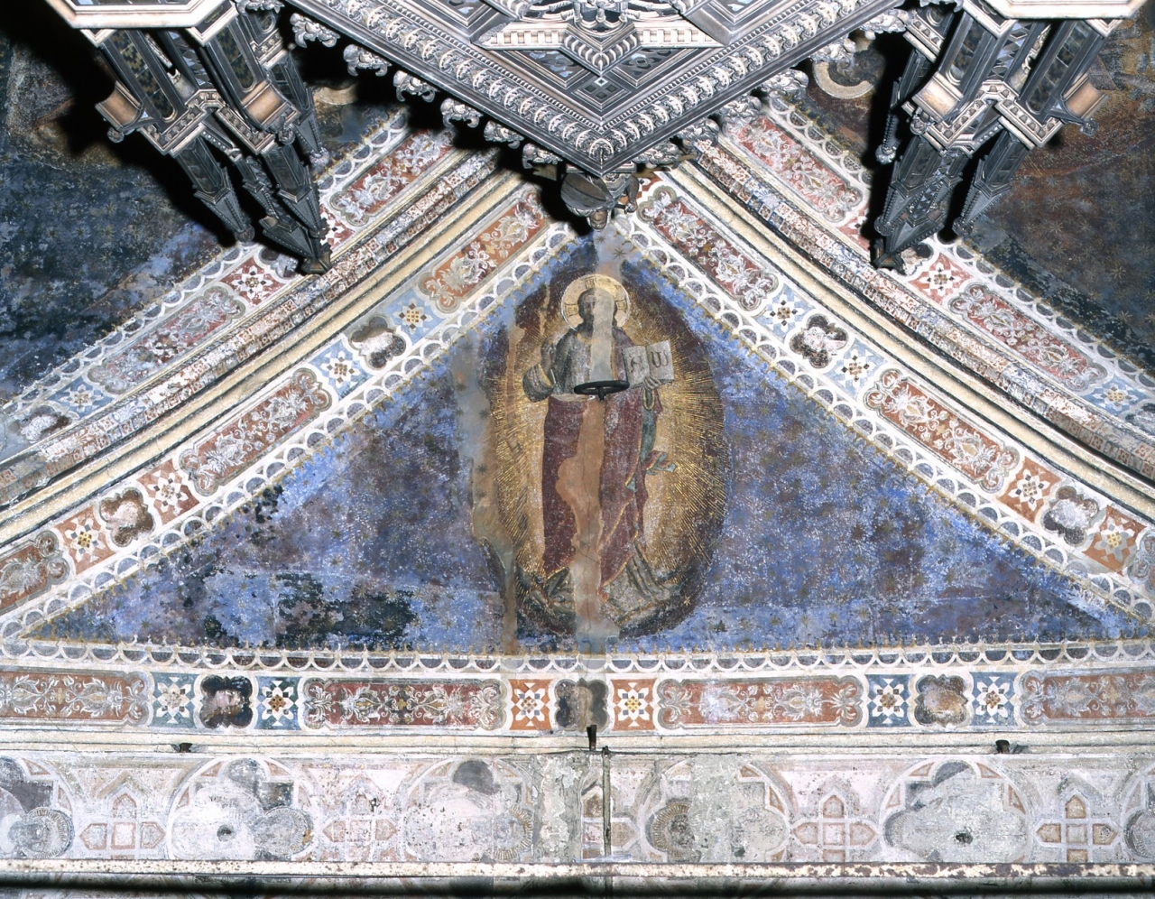 Cristo benedicente (dipinto murale) di Mariotto di Nardo (fine sec. XIV)