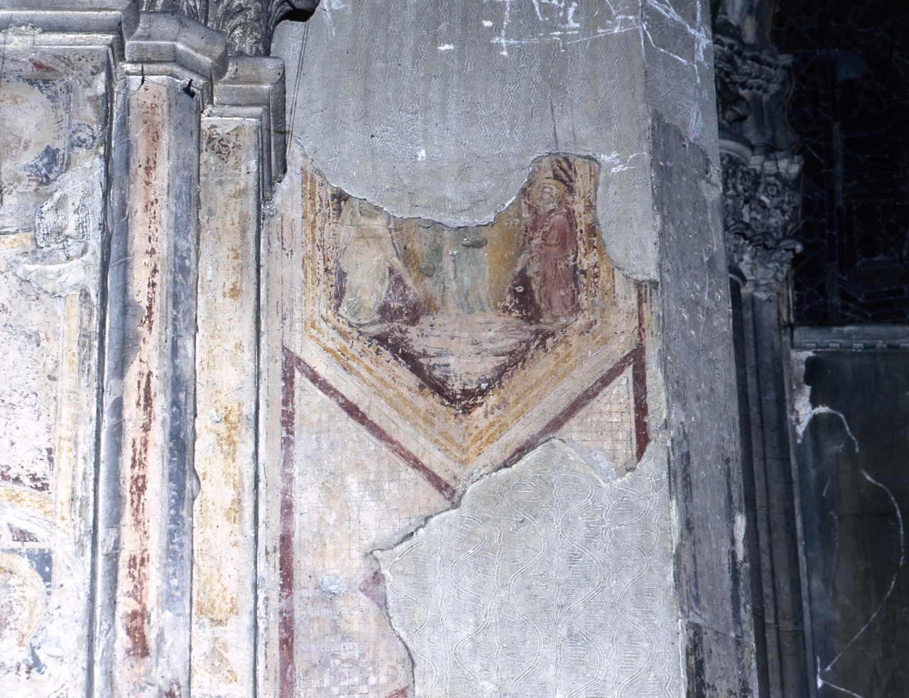 Santa Maria Maddalena portata in cielo dagli angeli (dipinto murale) di Cenni di Francesco di Ser Cenni (fine secc. XIV/ XV)