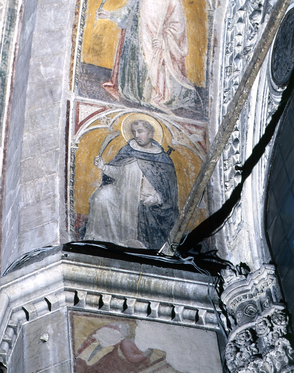 San Pier martire (dipinto murale) - scuola fiorentina (secc. XIV/ XV)