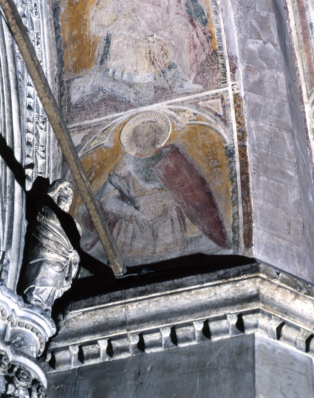 Santo (dipinto murale) - scuola fiorentina (secc. XIV/ XV)