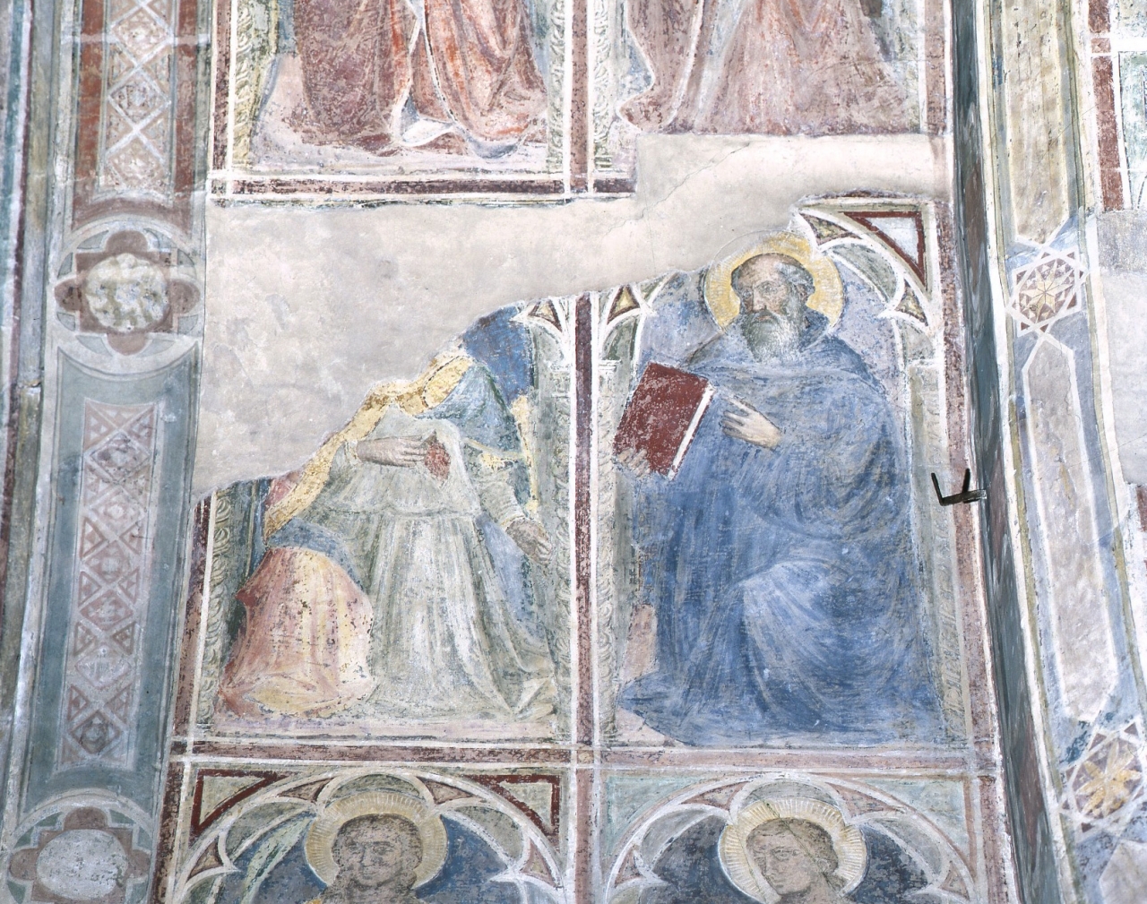 Sant'Ignazio d'Antiochia/ San Benedetto (dipinto murale) - scuola fiorentina (fine/ inizio secc. XIV/ XV)