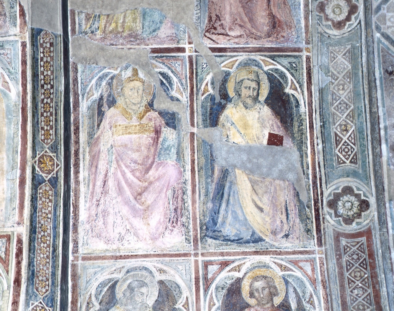 Santi vescovi (dipinto murale) - scuola fiorentina (fine/ inizio secc. XIV/ XV)
