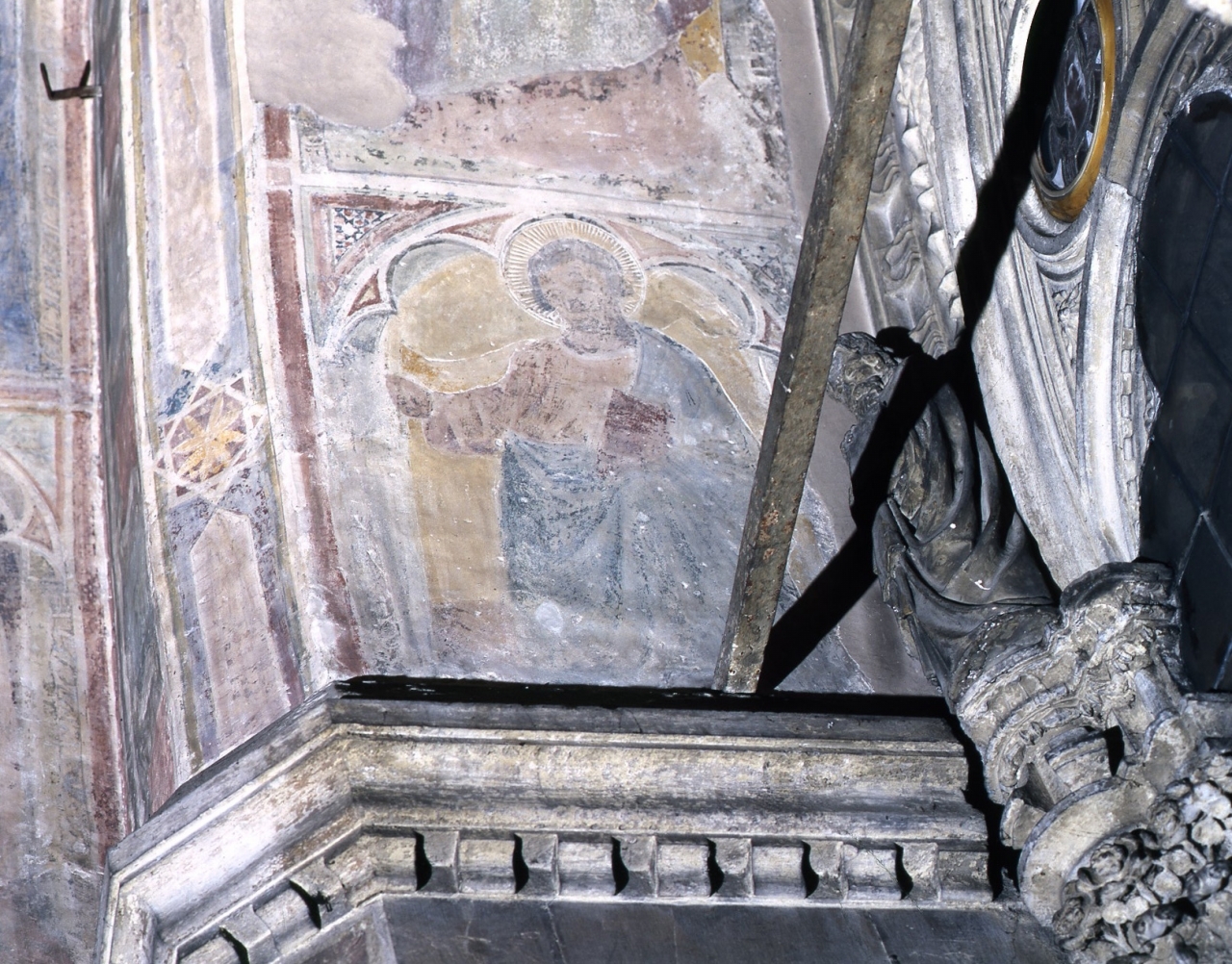 Santo (dipinto murale) - scuola fiorentina (fine/ inizio secc. XIV/ XV)