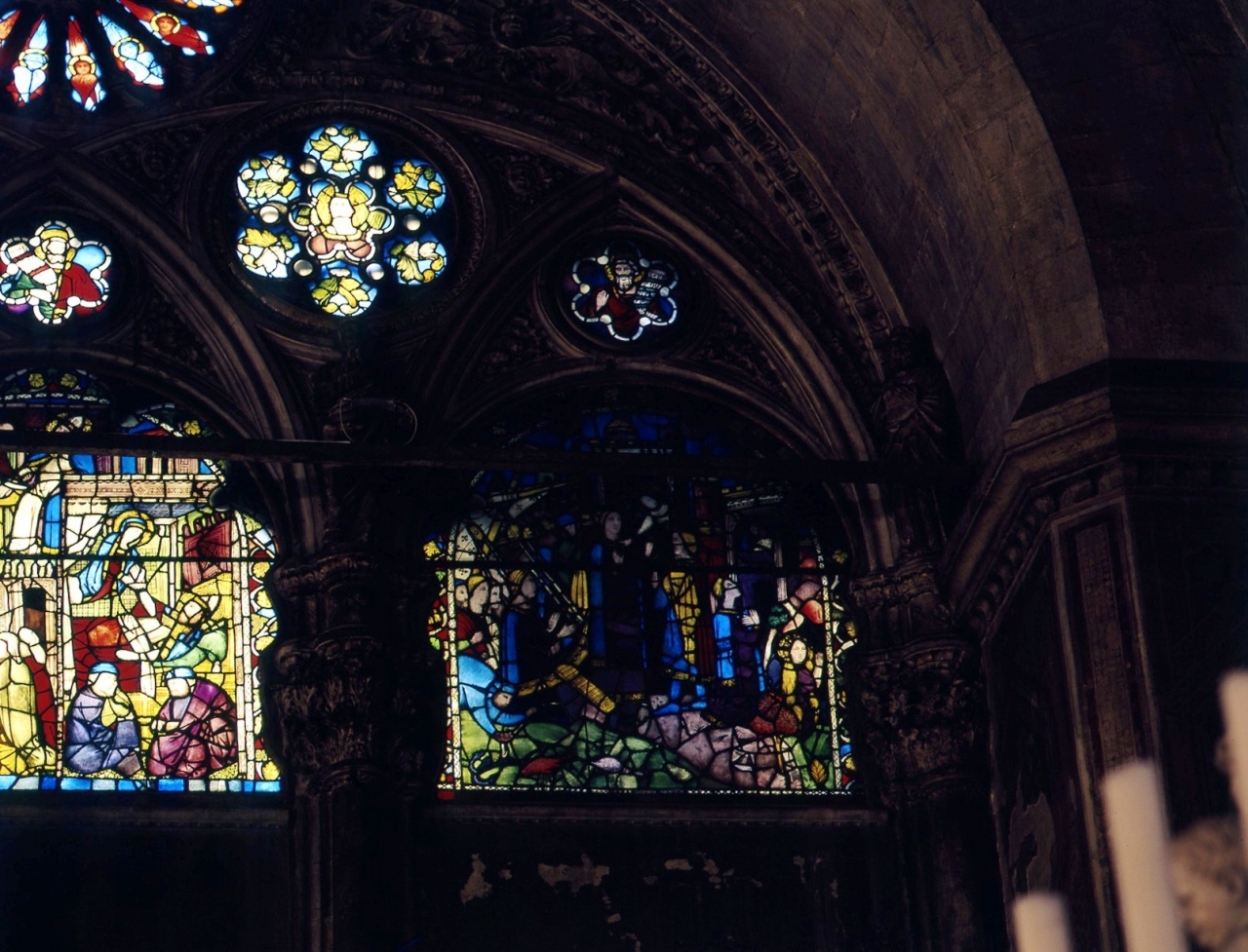 miracolo della Madonna (vetrata) - bottega fiorentina (secc. XIV/ XV)