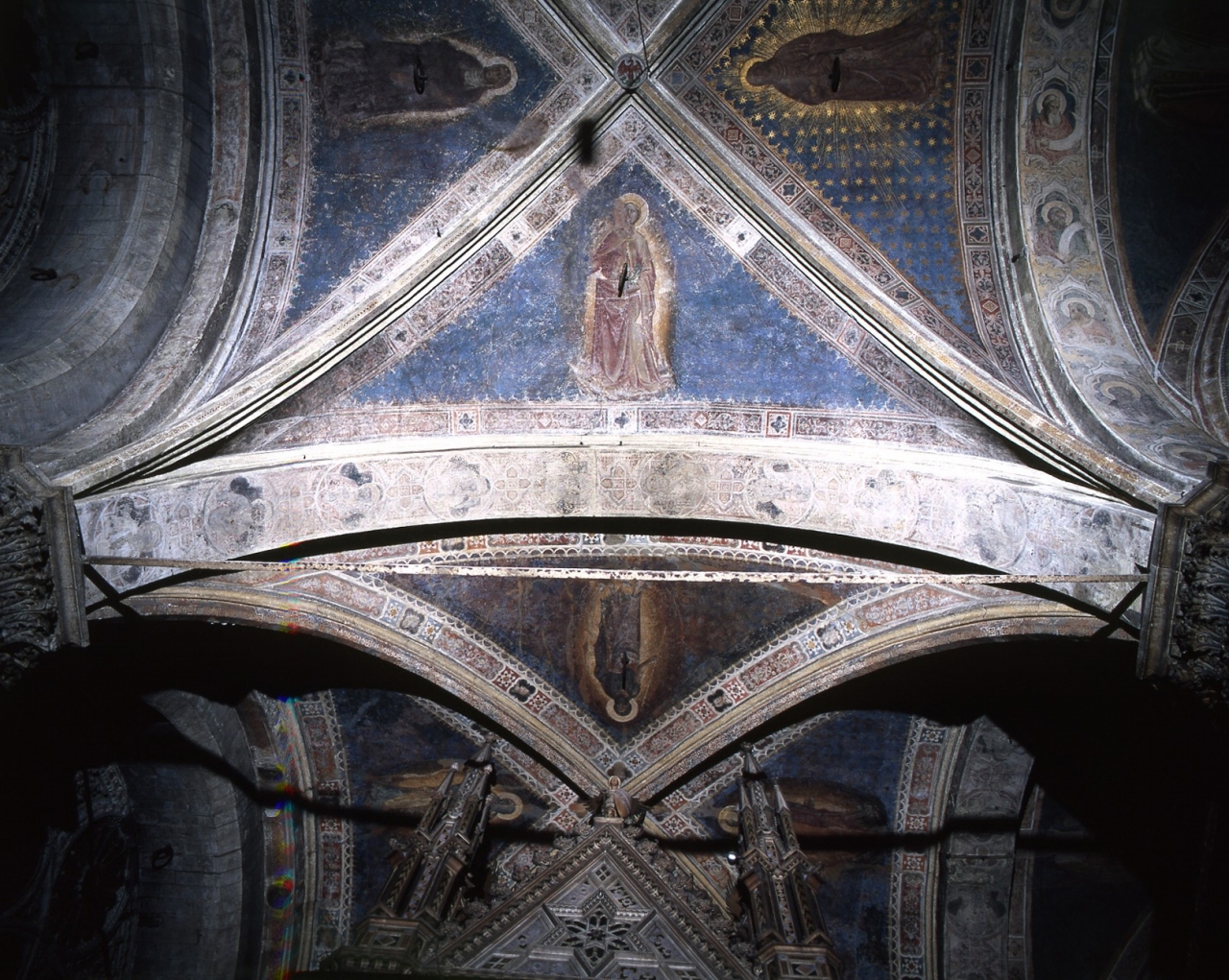 Santi (dipinto murale) - scuola fiorentina (secc. XIV/ XV)