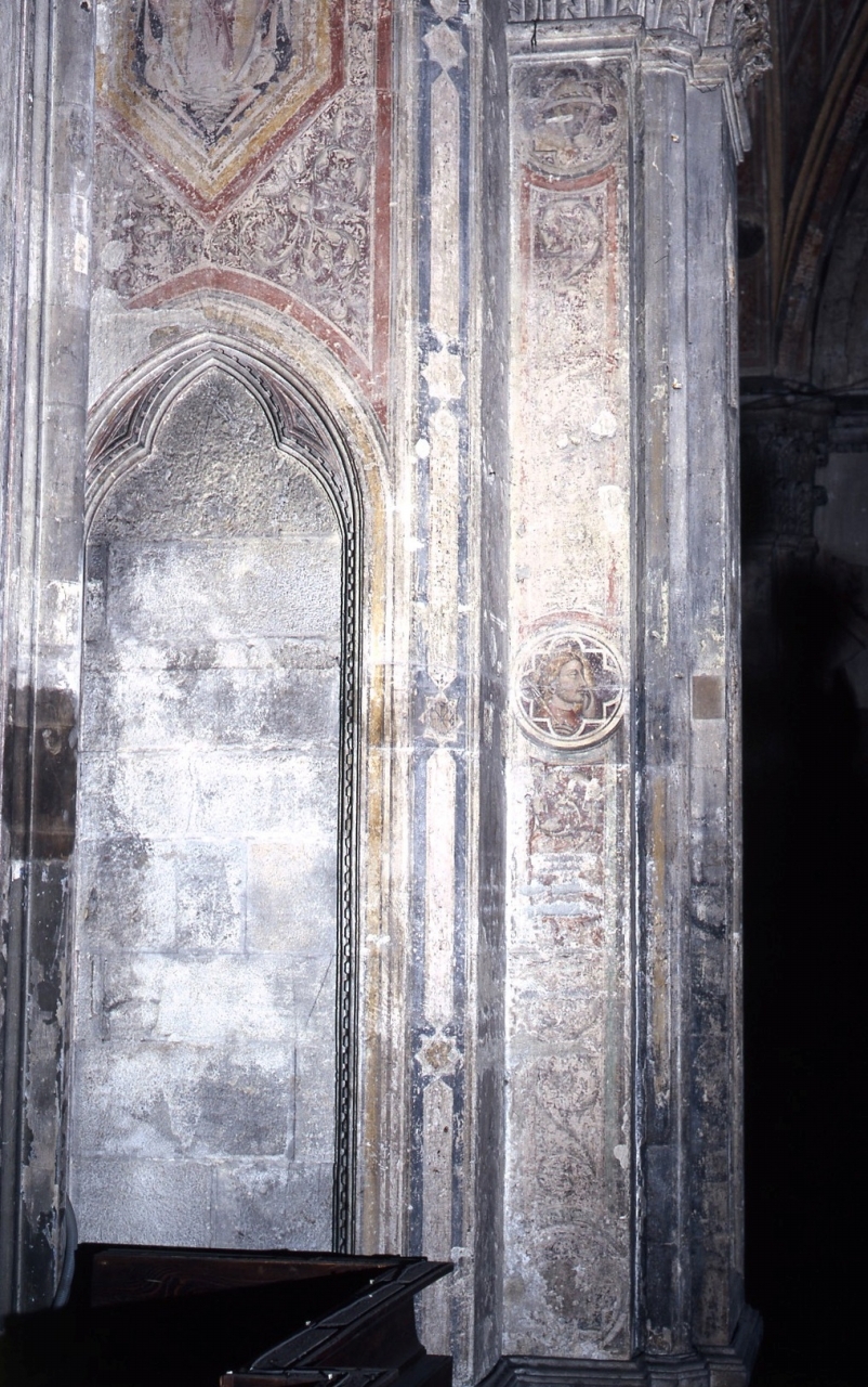 San Sebastiano/ Santi (dipinto murale) - scuola fiorentina (secc. XIV/ XV)