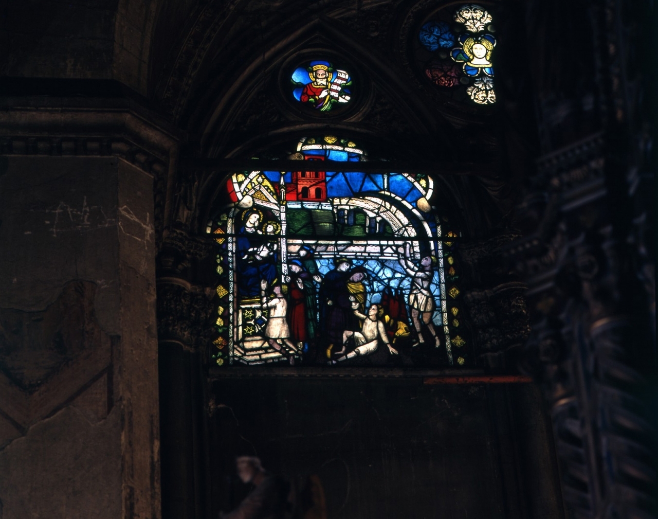 miracolo della Madonna (vetrata) di Gaddi Agnolo - bottega fiorentina (fine/ inizio secc. XIV/ XV)