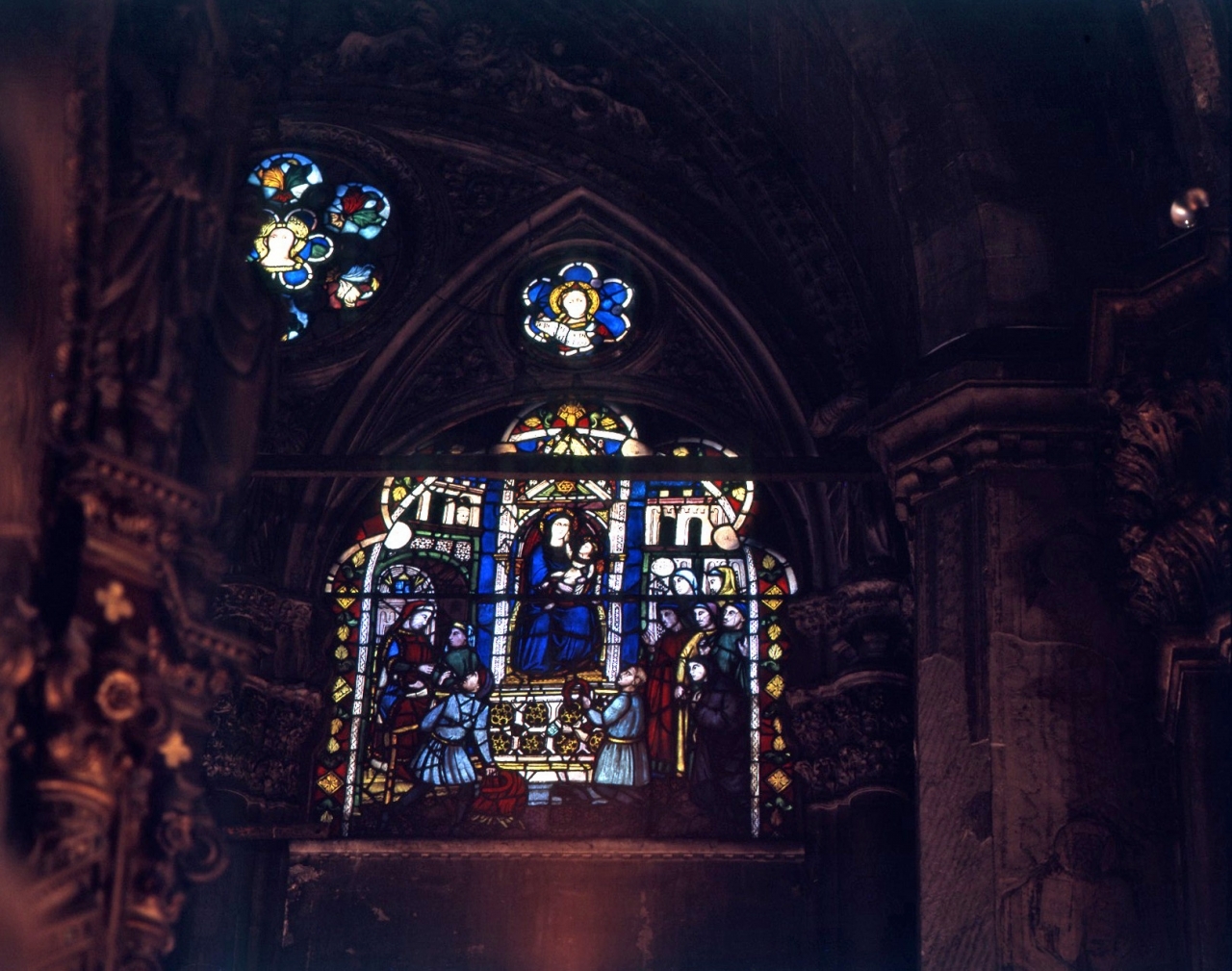 miracolo della Madonna (vetrata) di Gaddi Agnolo (attribuito) - bottega fiorentina (fine/ inizio secc. XIV/ XV)