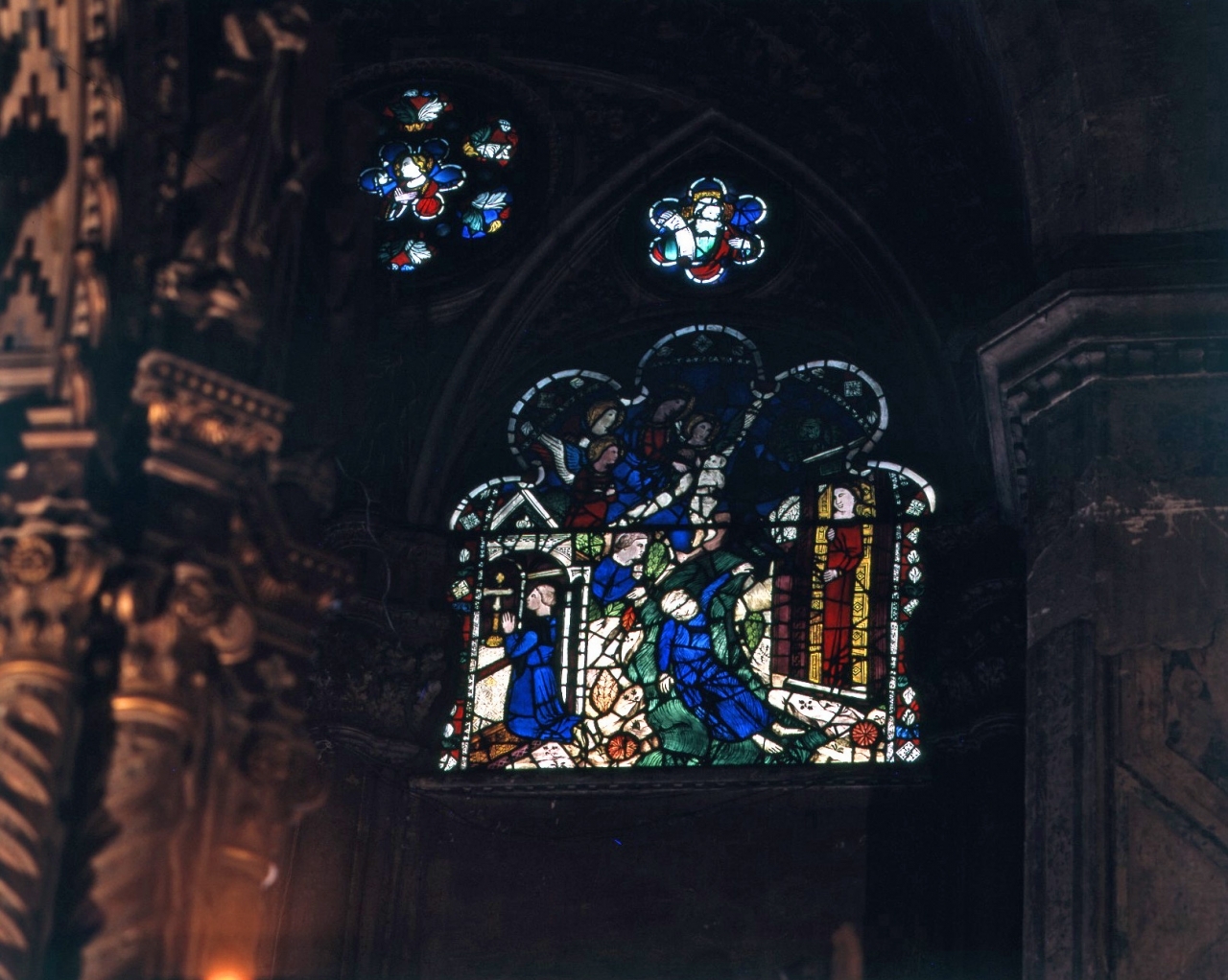 Miracolo della Madonna (vetrata) di Lorenzo Monaco - ambito fiorentino (fine/ inizio secc. XIV/ XV)