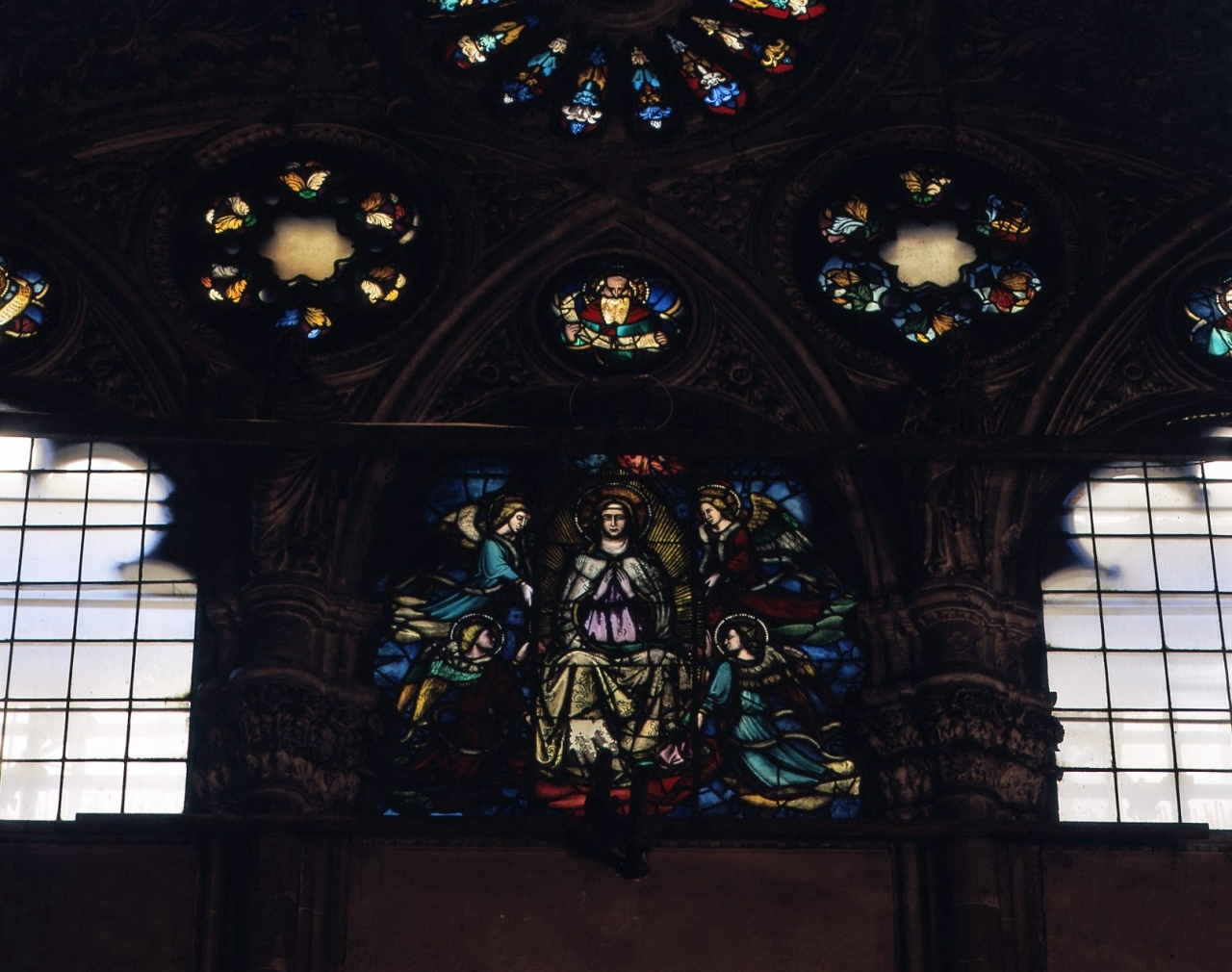 assunzione della Madonna (vetrata) di Francesco di Giovanni detto Lastra, Ghiberti Lorenzo (attribuito) (fine/ inizio secc. XIV/ XV)