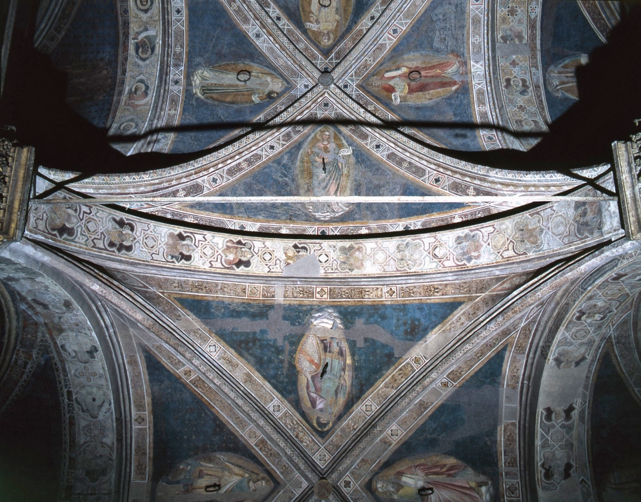 Santi (dipinto murale) - scuola fiorentina (secc. XIV/ XV)